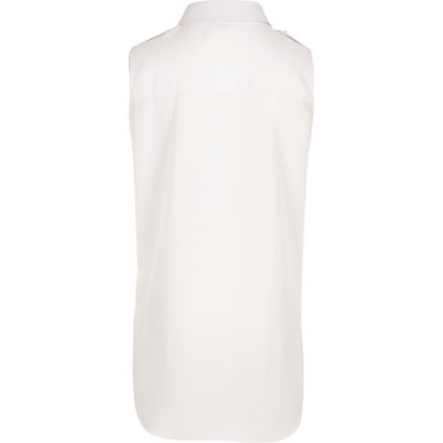 Girls white sleeveless shirt